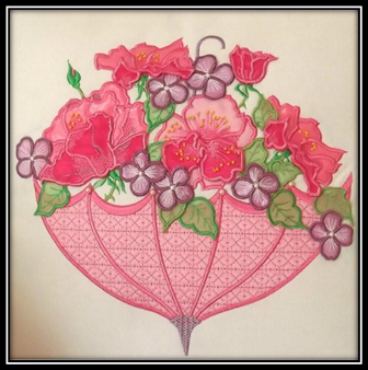 3D Roses And Umbrella Machine Embroidery Designs and Patterns